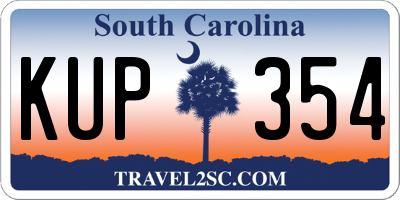 SC license plate KUP354