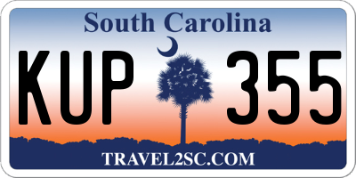 SC license plate KUP355