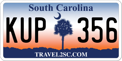 SC license plate KUP356