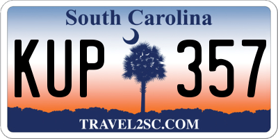 SC license plate KUP357