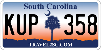 SC license plate KUP358