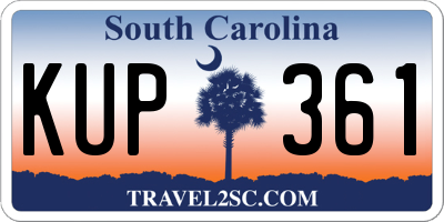 SC license plate KUP361