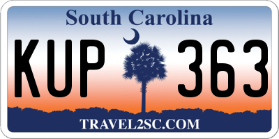 SC license plate KUP363