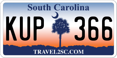 SC license plate KUP366