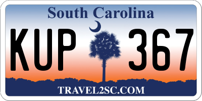 SC license plate KUP367