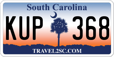 SC license plate KUP368