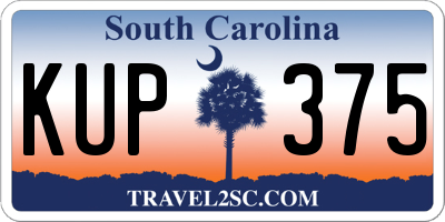 SC license plate KUP375