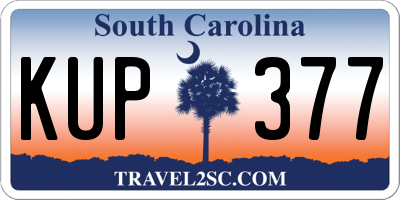 SC license plate KUP377