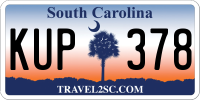 SC license plate KUP378