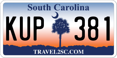 SC license plate KUP381