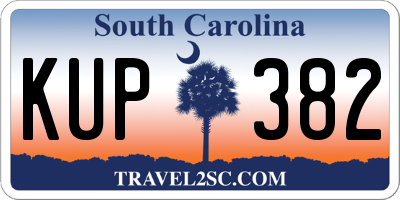 SC license plate KUP382