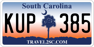 SC license plate KUP385