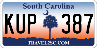 SC license plate KUP387