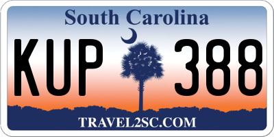 SC license plate KUP388