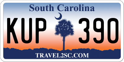 SC license plate KUP390