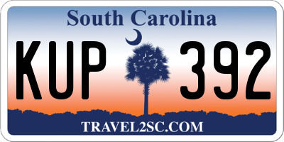 SC license plate KUP392
