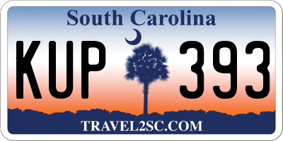 SC license plate KUP393