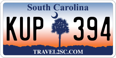SC license plate KUP394