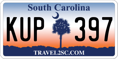SC license plate KUP397