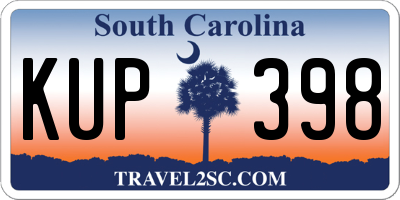 SC license plate KUP398