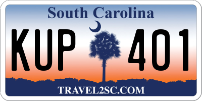 SC license plate KUP401