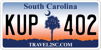 SC license plate KUP402