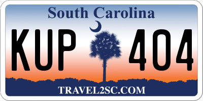 SC license plate KUP404