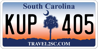 SC license plate KUP405