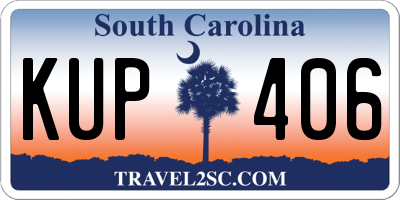 SC license plate KUP406