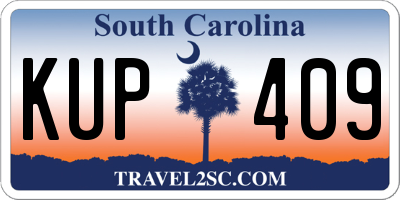 SC license plate KUP409