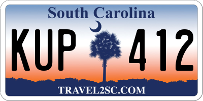 SC license plate KUP412