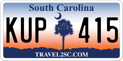 SC license plate KUP415
