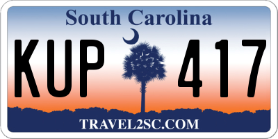 SC license plate KUP417