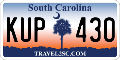 SC license plate KUP430