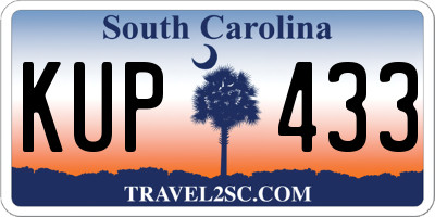 SC license plate KUP433