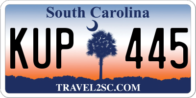 SC license plate KUP445