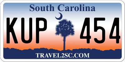 SC license plate KUP454
