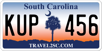 SC license plate KUP456