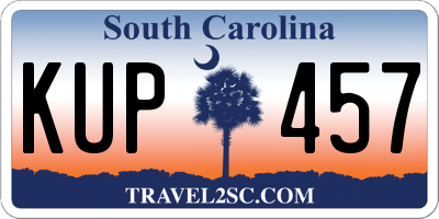 SC license plate KUP457