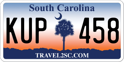 SC license plate KUP458