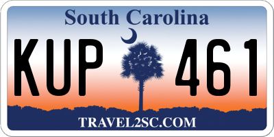 SC license plate KUP461