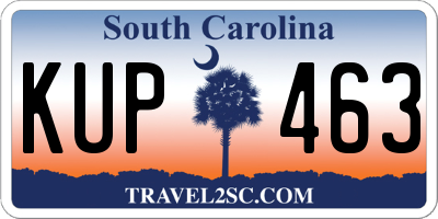 SC license plate KUP463