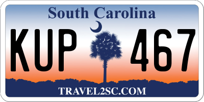 SC license plate KUP467