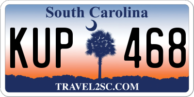 SC license plate KUP468
