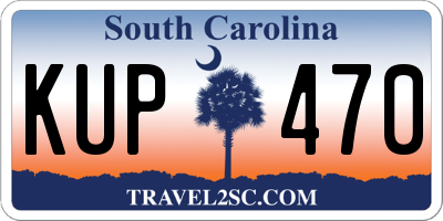 SC license plate KUP470