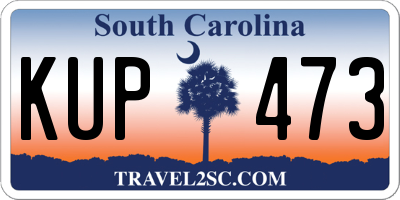 SC license plate KUP473