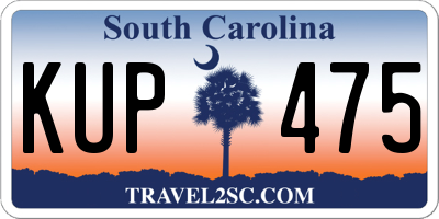 SC license plate KUP475