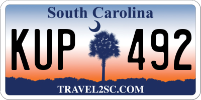 SC license plate KUP492