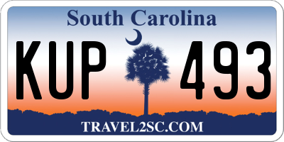 SC license plate KUP493