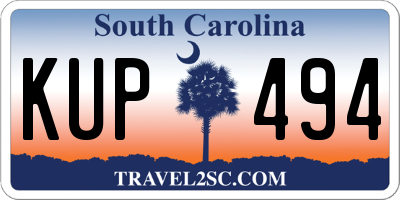 SC license plate KUP494